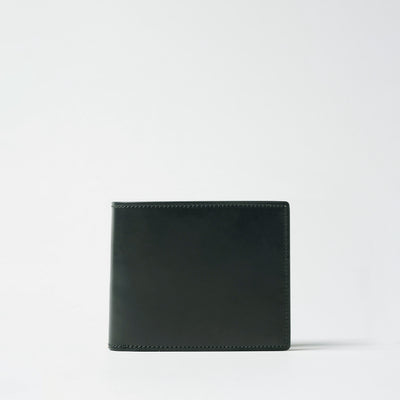 <Flathority> Water dyed oil cordovan bi-fold wallet /Green