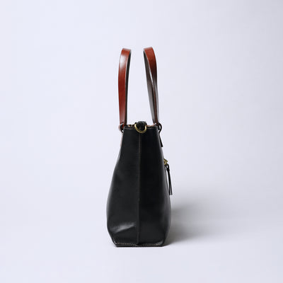 <Laisser Faire> Search Vegetable Tanned Combination 2 Way Hand Bag / Black