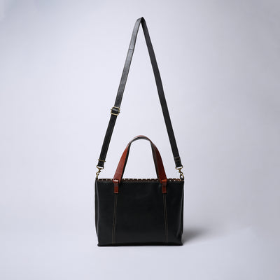 <Laisser Faire> Search Vegetable Tanned Combination 2 Way Hand Bag / Black
