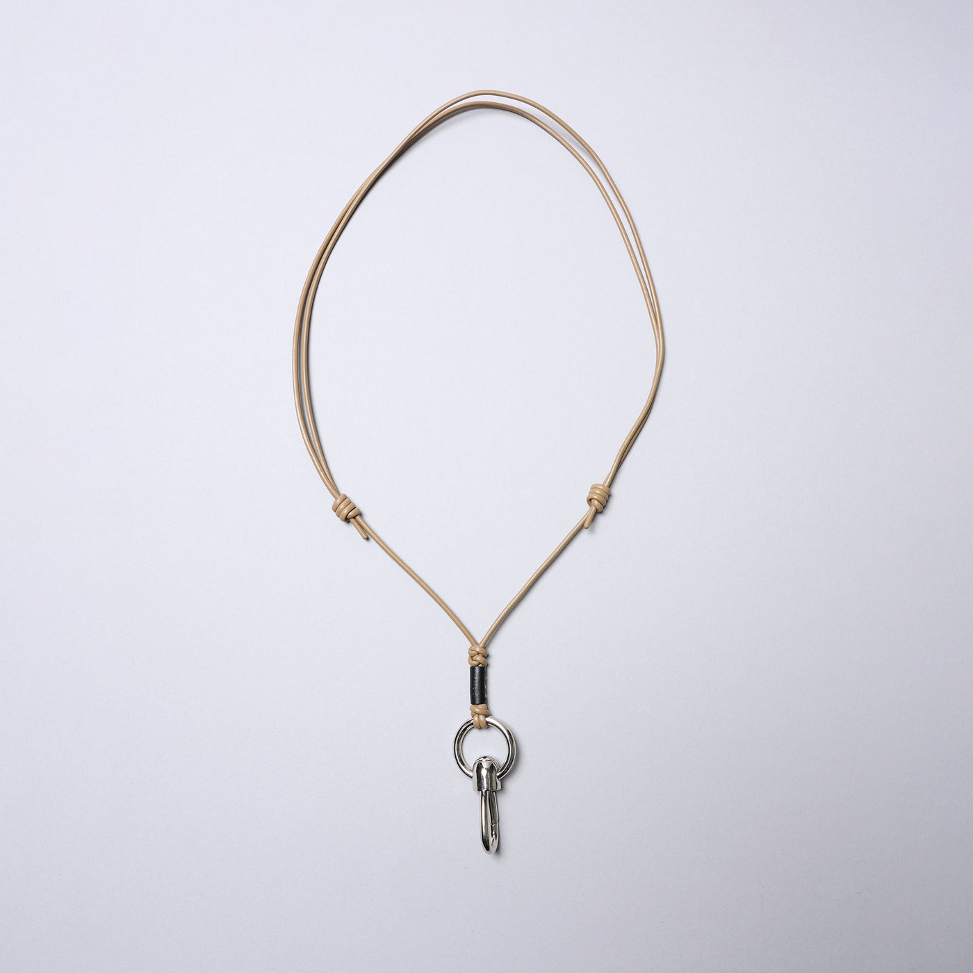 多功能皮革掛繩（登山鉤環）/象牙白