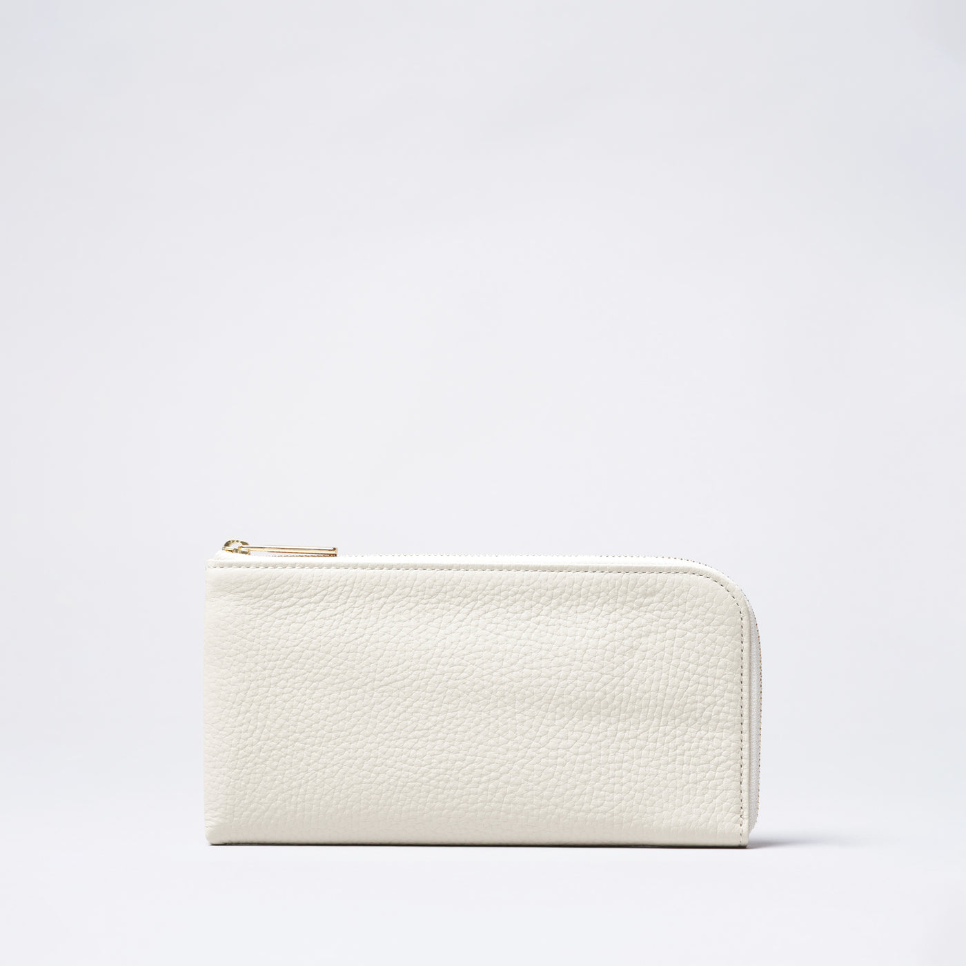 <bell la bell>  Italian Leather L Zipper Long Wallet / Off White