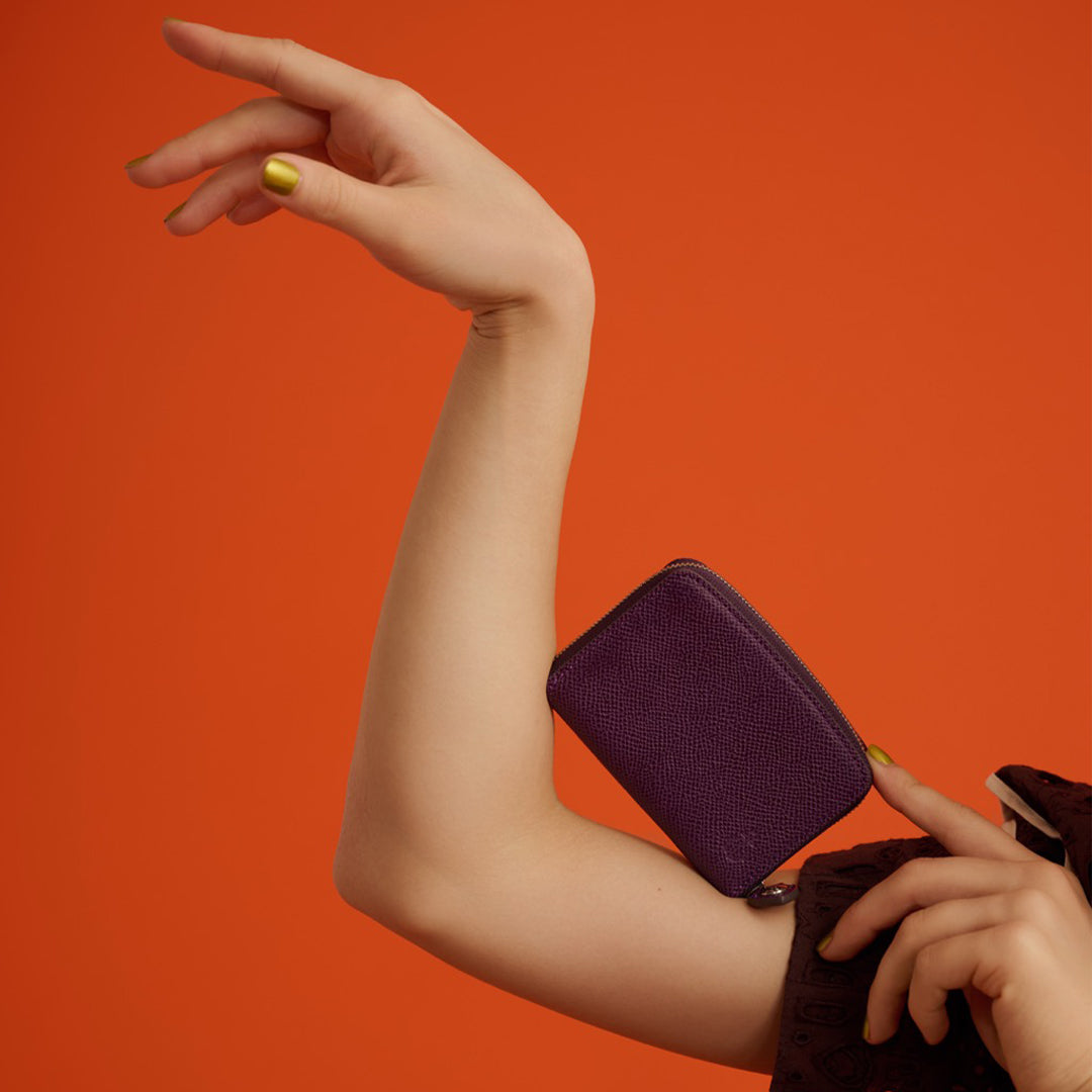 ＜キイチ＞ シェードシリーズ コインケース（ラウンド）/パープル