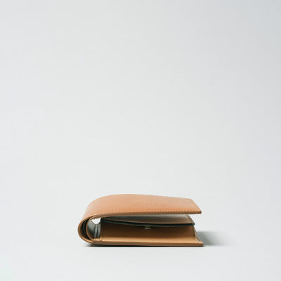 <Flathority> Water dyed oil cordovan bi-fold wallet /Green