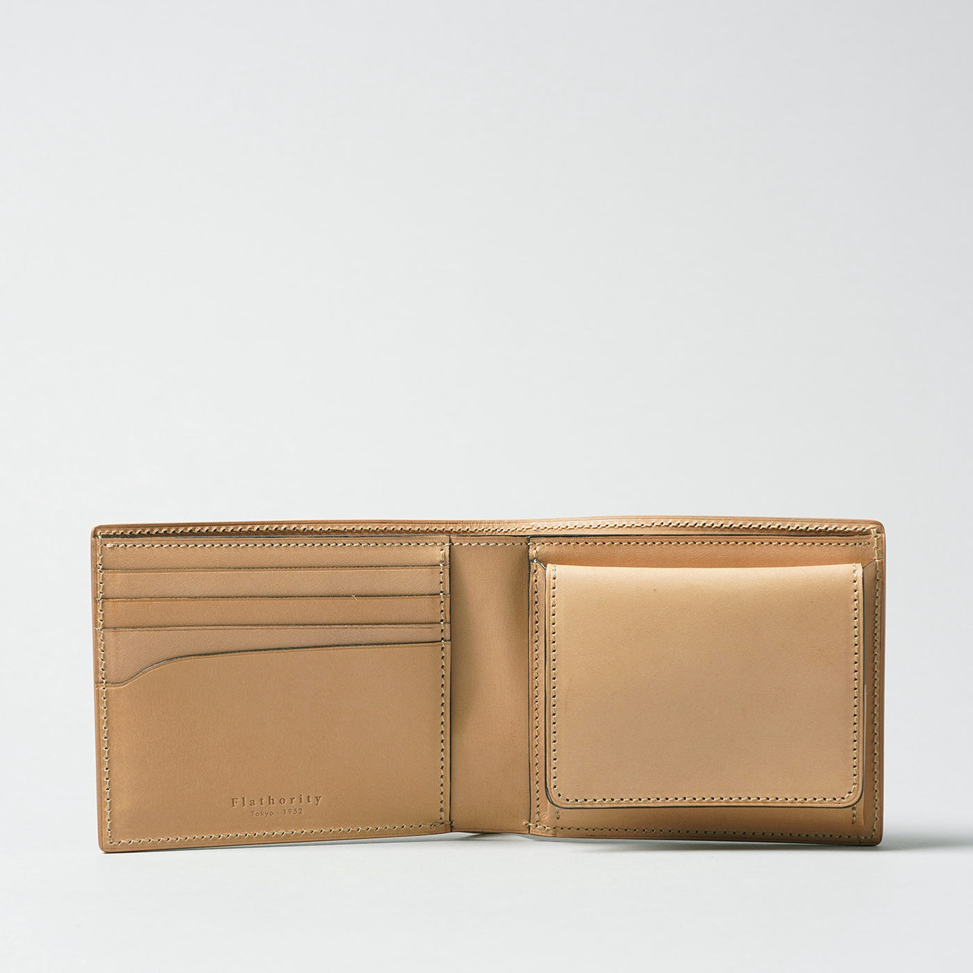 <Flathority> Water dyed oil cordovan bi-fold wallet /Green