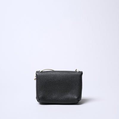 <SENTI FLATTER THE SENSES> Shrink Leather Neck Wallet / Black