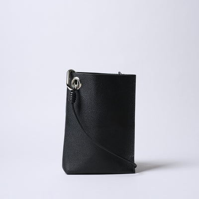 <SENTI FLATTER THE SENSES> Shrink Leather Mini Shoulder Bag / Black
