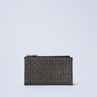 ＜kissora＞古都印傳 卡夾/瓢簞黑