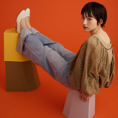 ＜U-DOT＞One Piece平底跟鞋/白色