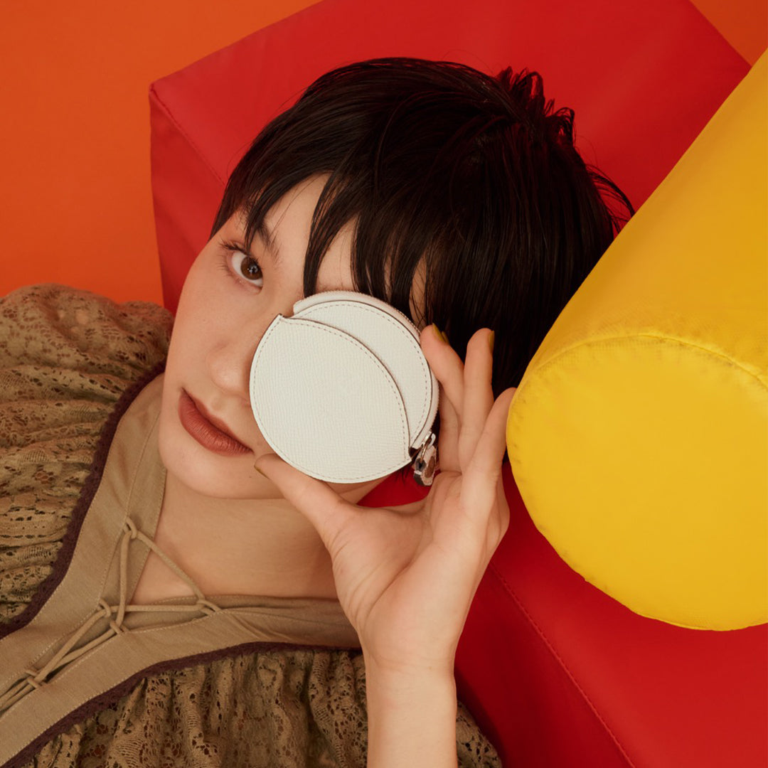 ＜Kiichi＞ Shade系列零錢包（拉鏈款）/白色