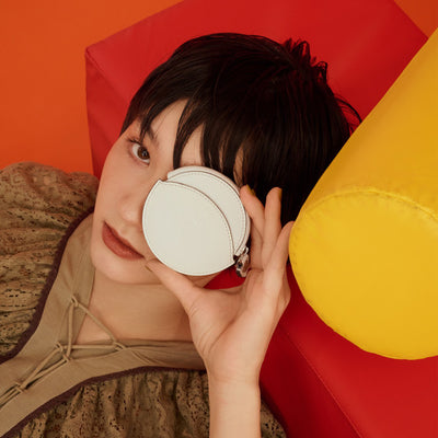 ＜Kiichi＞ Shade系列零錢包（拉鏈款）/白色