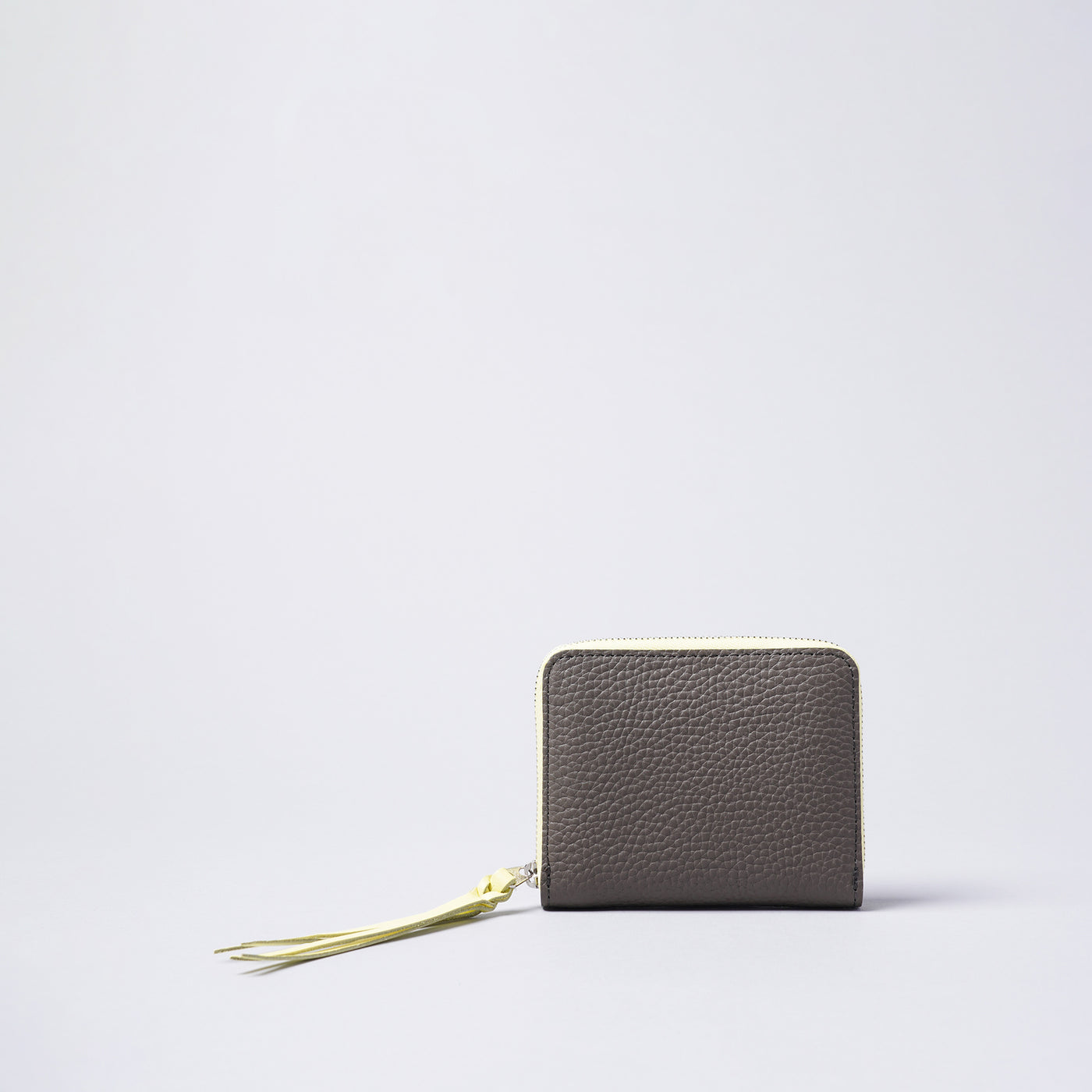 <Annak> Compact Round Wallet / Taupe x Yellow