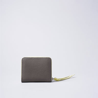 <Annak> Compact Round Wallet / Taupe x Yellow