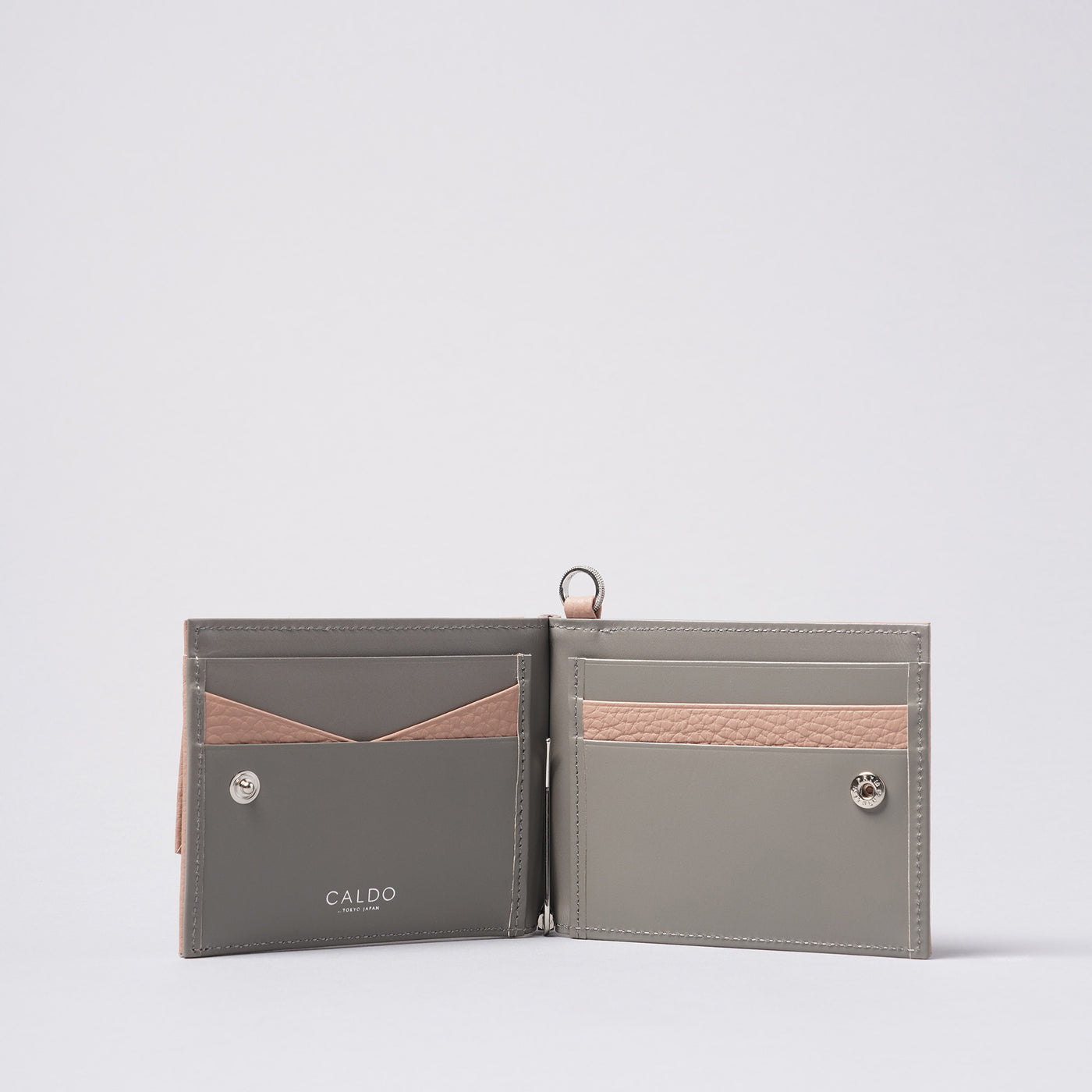 <CALDO tokyo japan> CROSSOVER Money Clip Wallet / Saks Beige