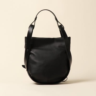 ＜estine＞Cradle系列 - 2WAY LEATHER BAG / 黑色