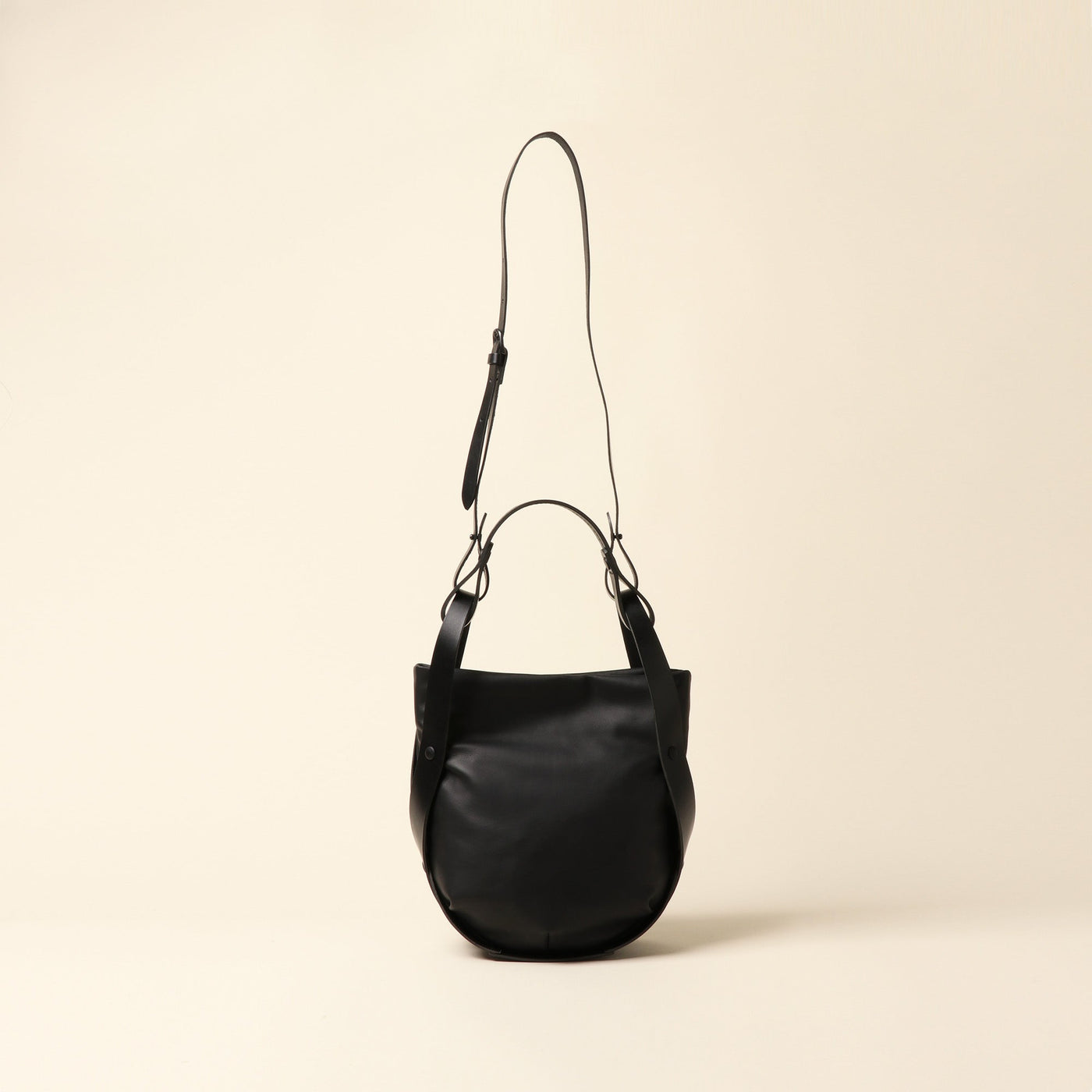 ＜estine＞Cradle系列 - 2WAY LEATHER BAG / 黑色