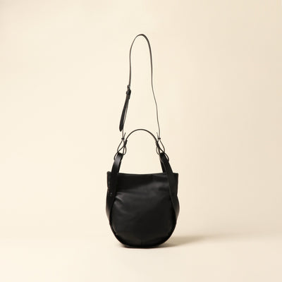 ＜estine＞Cradle系列 - 2WAY LEATHER BAG / 黑色