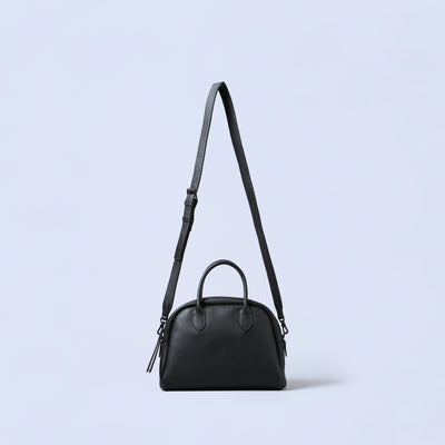 ＜エスティーヌ＞ミニュラシリーズ レザー2WAYハンドバッグ/ブラック