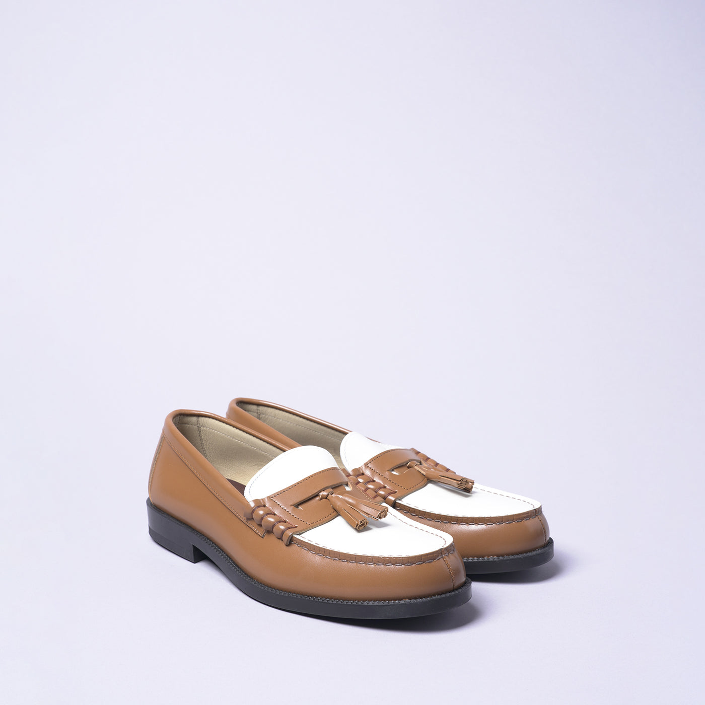 <HARUTA> teema special order plain me x HARUTA Combi Loafer / Light Brown x White