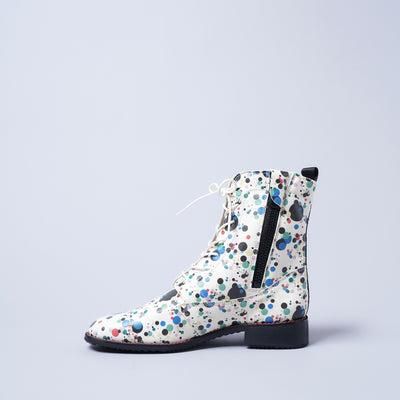 ＜クツネ＞LAST FLOWER BOOTS/リバティドット(マルチ)