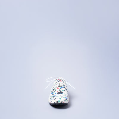 ＜クツネ＞BLUCHER STRAIGHT CHIP/リバティドット白系(マルチ)