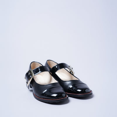 ＜クツネ＞BIG BIJOU PUMPS/黒(ブラック)