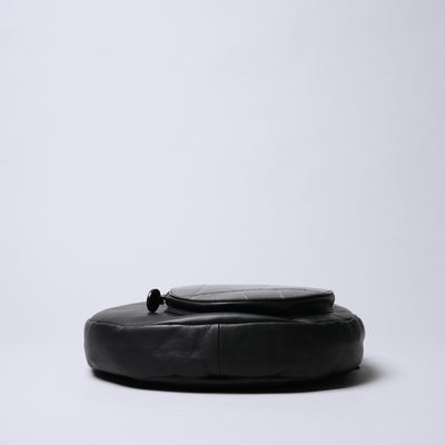 Apollon 兩用圓形斜背包 大/黑色