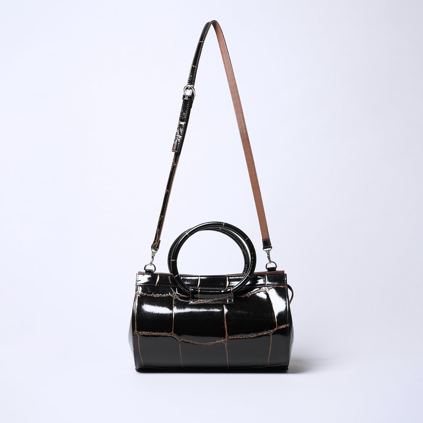 <REAL MIND BL> Prima Borsa Cylindrical Shoulder Bag / Chocolate