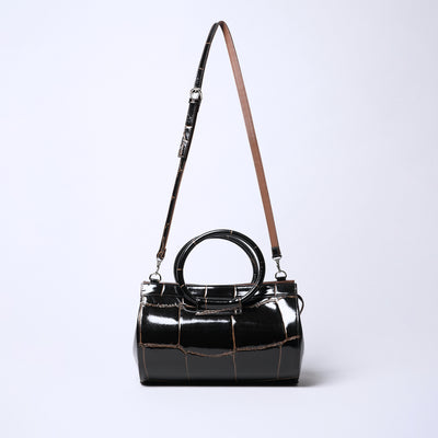 <REAL MIND BL> Prima Borsa Cylindrical Shoulder Bag / Chocolate