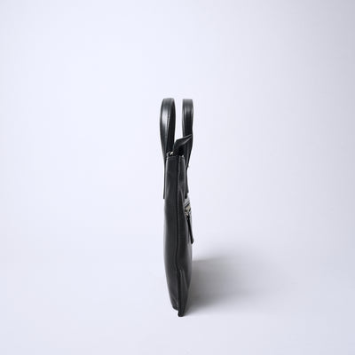 <REAL MIND BL> Fika Thin Gusset 2 Way Shoulder Bag / Black