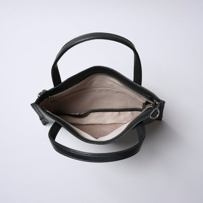 <REAL MIND BL> Fika Thin Gusset 2 Way Shoulder Bag / Black