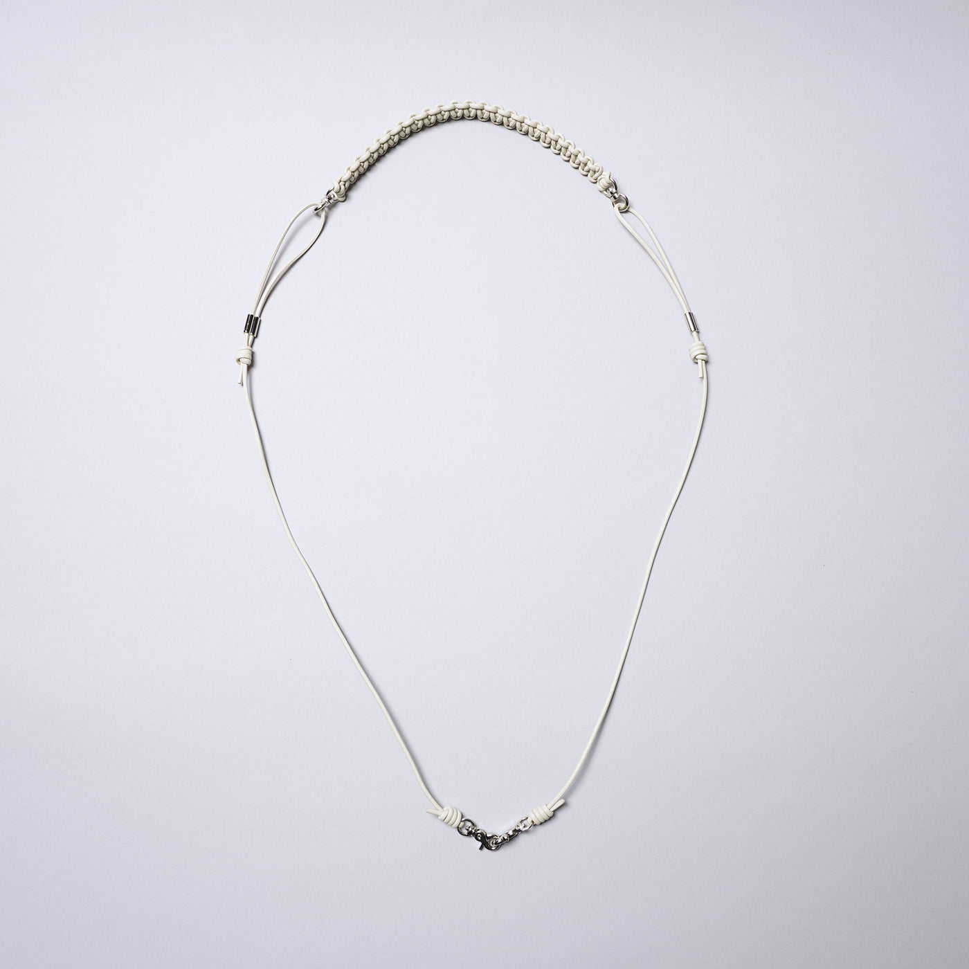 皮革編織多功能掛繩背帶/象牙白