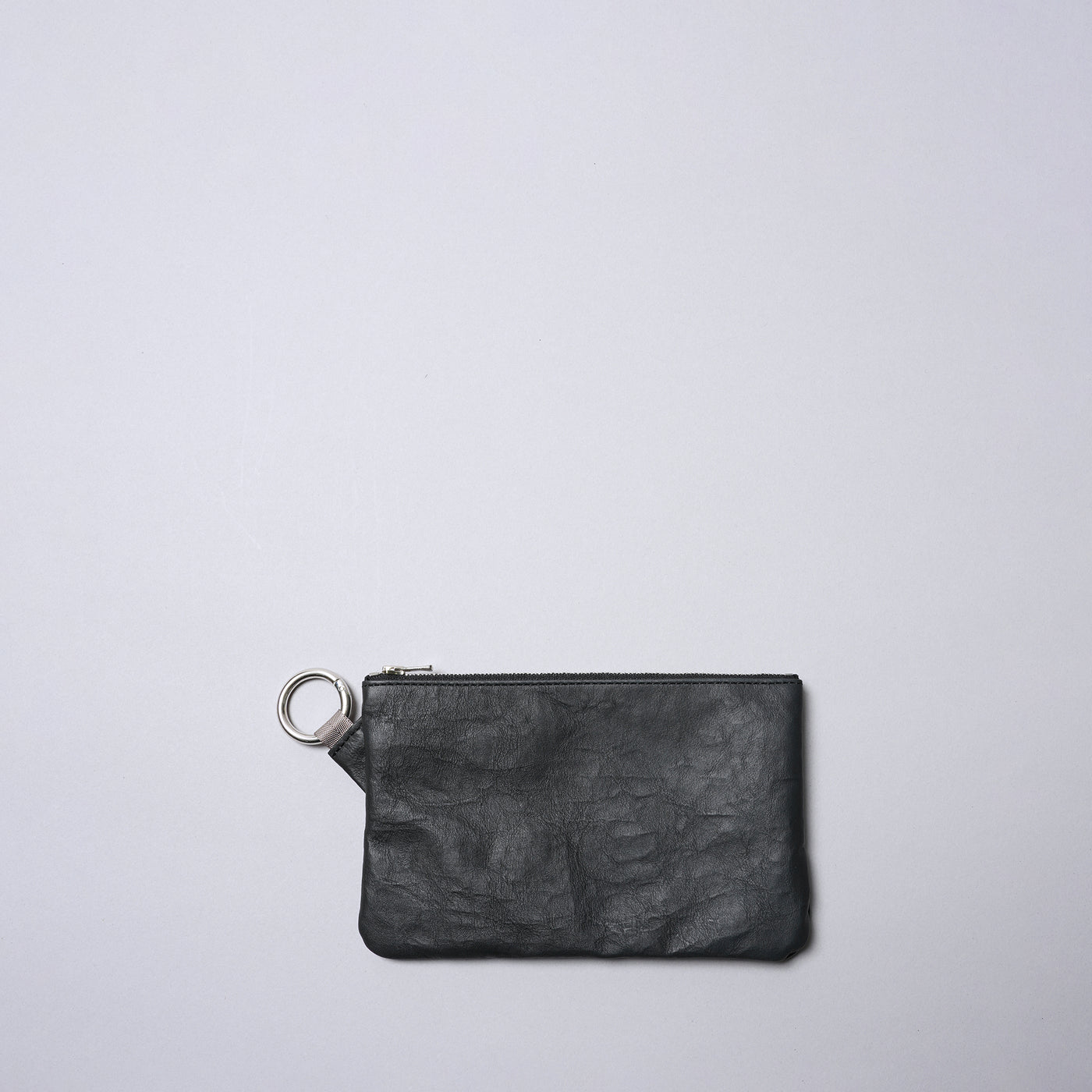 <SENTI FLATTER THE SENSES> Super Lightweight Dyneema Leather Ring Pouch L/ Black