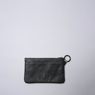 <SENTI FLATTER THE SENSES> Super Lightweight Dyneema Leather Ring Pouch L/ Black