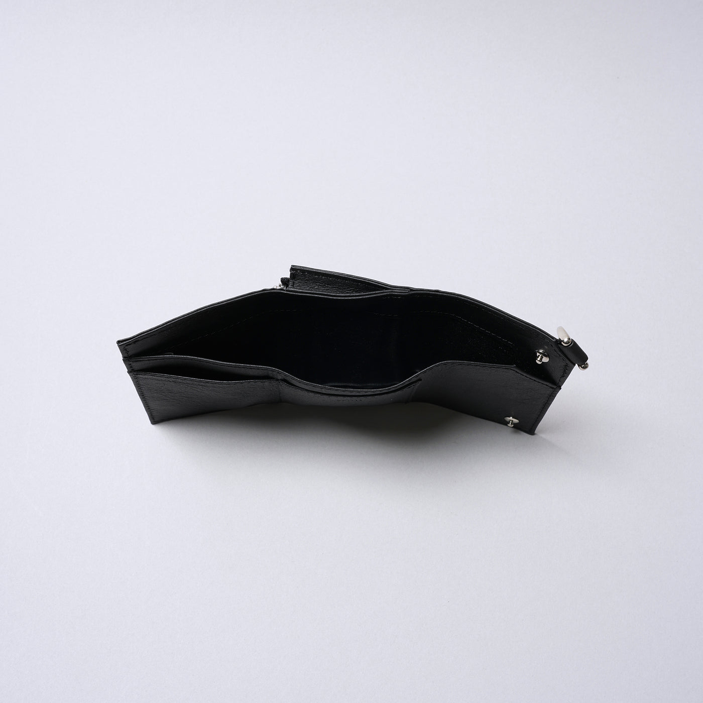 <SENTI FLATTER THE SENSES> Super Lightweight Dyneema Leather Slim Tri-Fold Wallet / Black