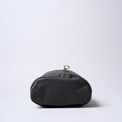 <SENTI FLATTER THE SENSES> Super Lightweight Dyneema Leather Drawstring 2 Way Bag / Black