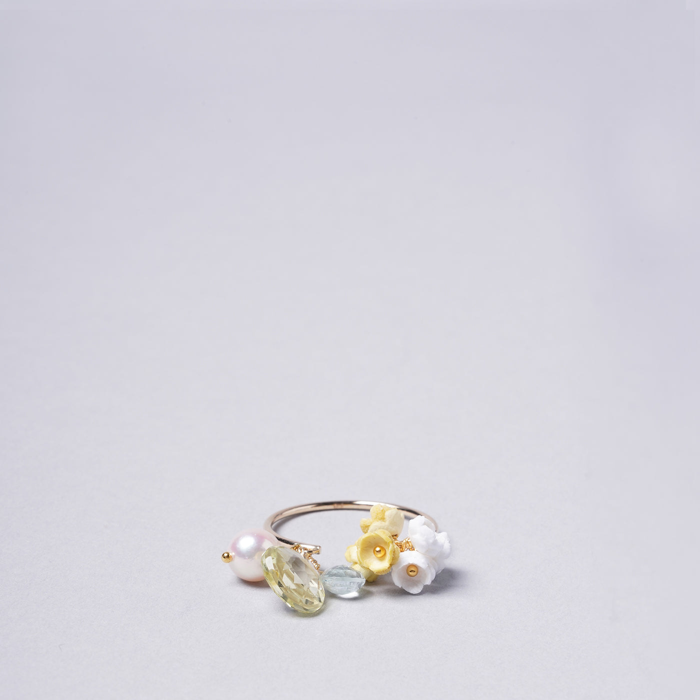 <Selieu> teema special order Akoya pearl Megu Ring B/white & yellow