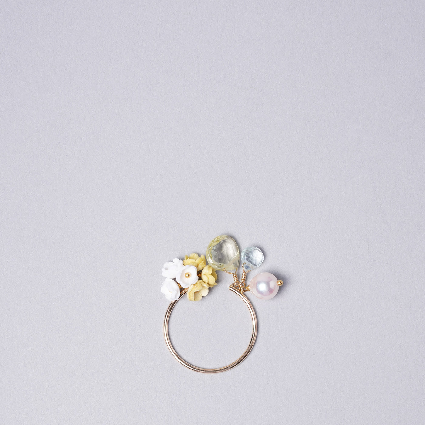 <Selieu> teema special order Akoya pearl Megu Ring B/white & yellow