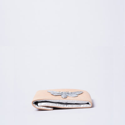 <TORQUATA> Cowhide Bifold Wallet with Insect / Honey Beetle / Beige