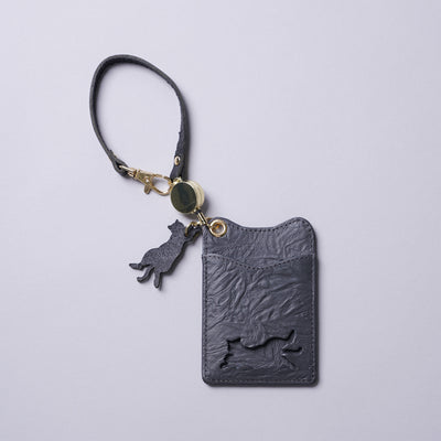 <aoneco> Pass Case with Retractable Reel / Greige