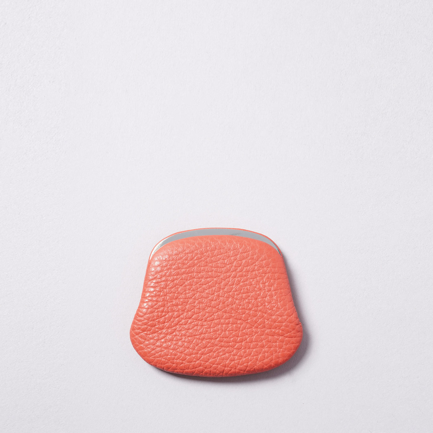 <bell la bell> Italian Leather Push Closure S  Metal Clasp Coin Purse / Coral Orange