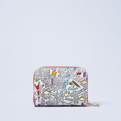 ＜kissora＞友禪文庫 RF零錢包/TOKYO（白色）