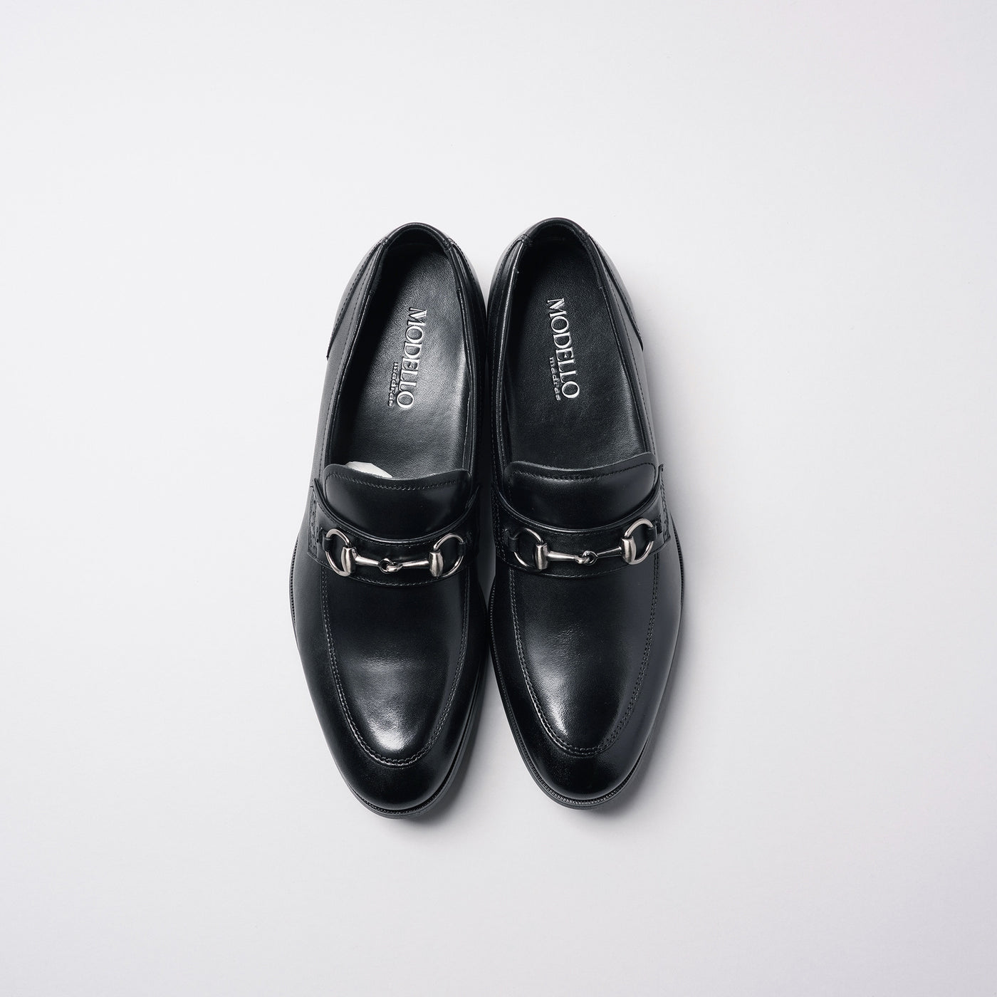 ＜madras＞MODELLO Bit Slip-on 皮鞋/黑色