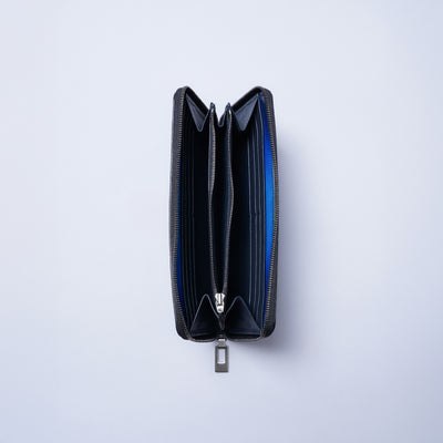 <yuhaku> Round Zipper Wallet / Blue