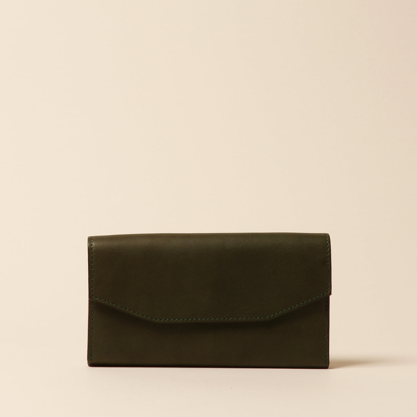 <Annak> Garçon Shaped Wallet / Green×Brown