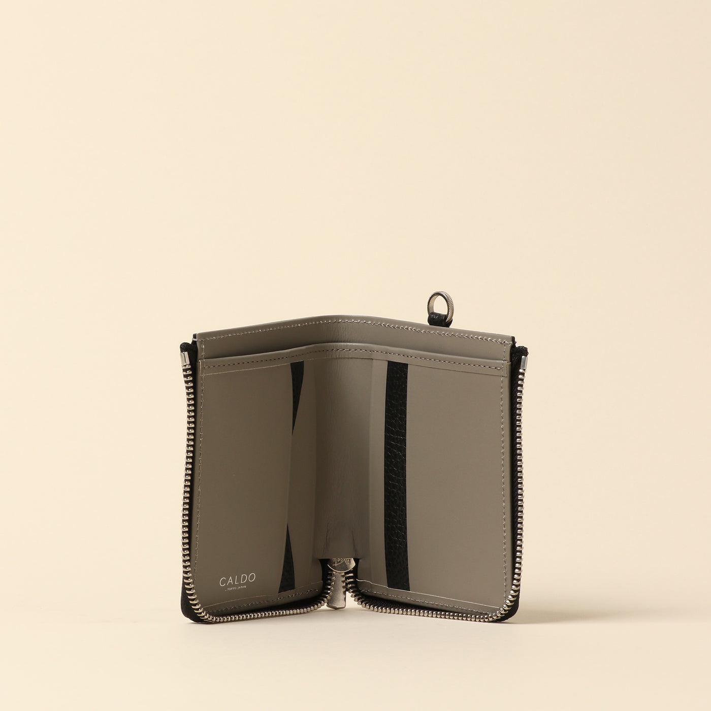 <CALDO tokyo japan> CROSSOVER Pocket Wallet / Light Gray Yellow