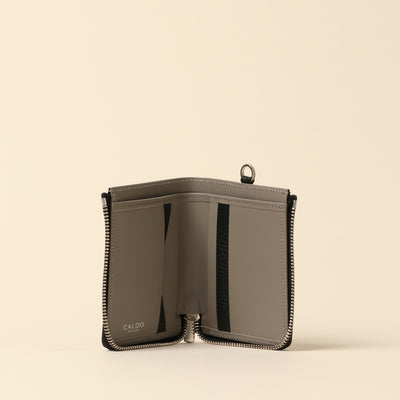 <CALDO tokyo japan> CROSSOVER Pocket Wallet / Light Gray Yellow