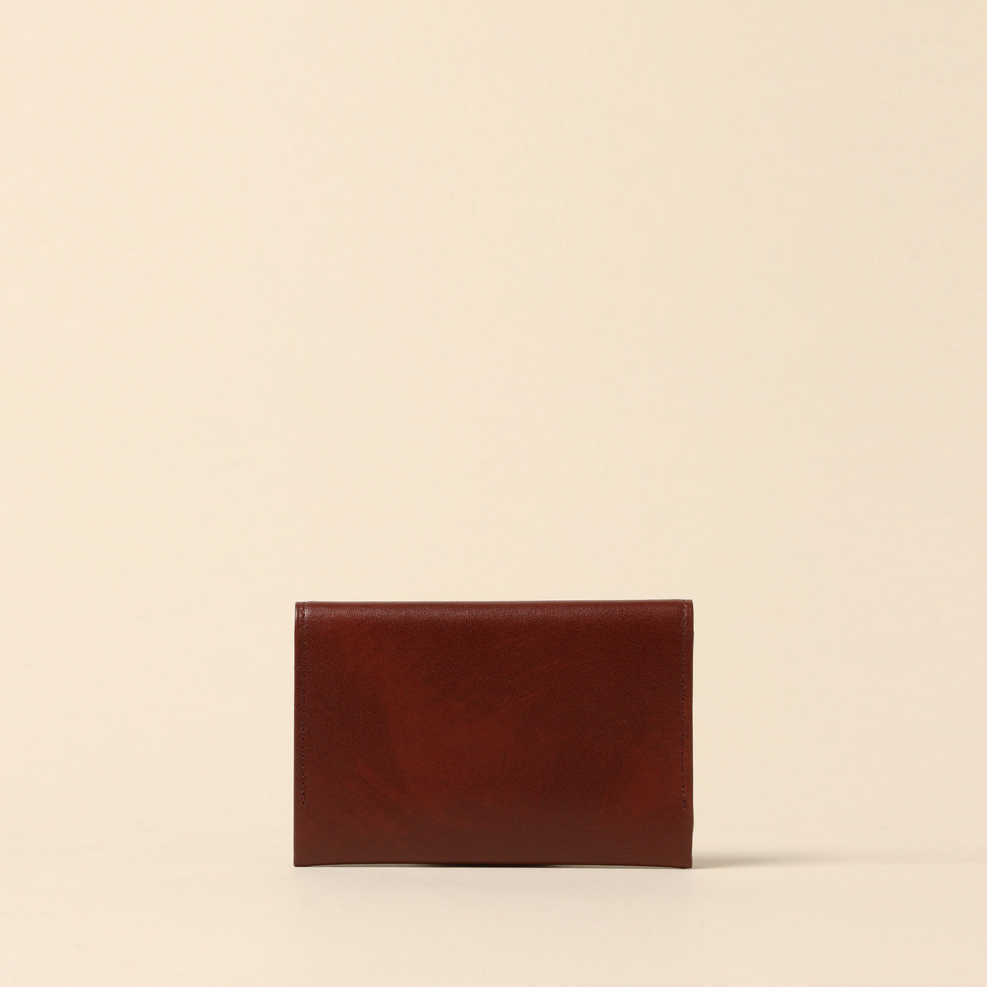 <CYPRIS> Business card holder in white Shirasagi leather, dark brown