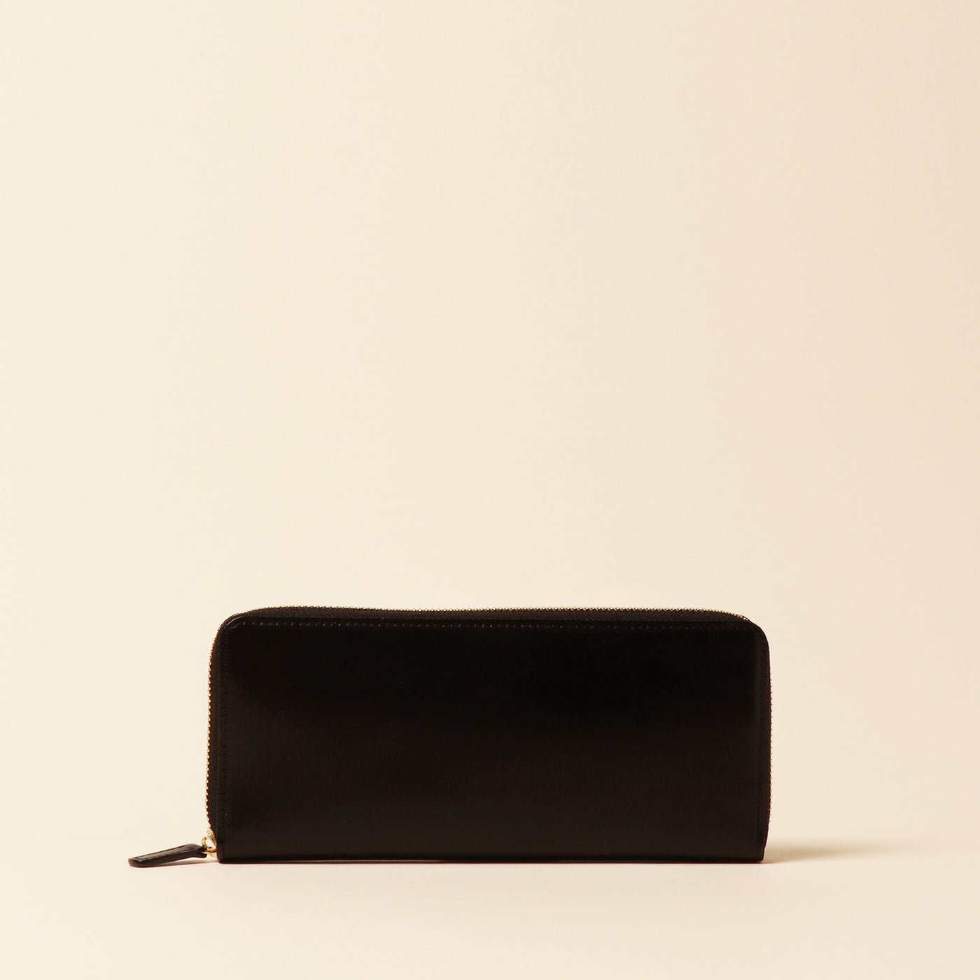 <CYRPRIS> Shirasagi leather round zipper honey cell ®long wallet/black