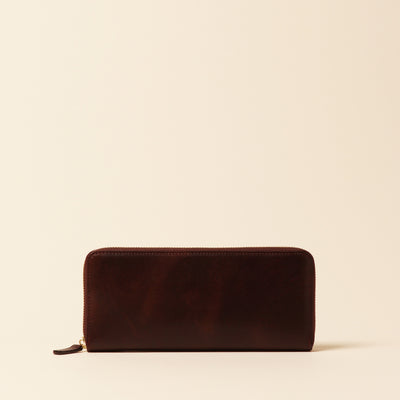 <CYRPRIS> Shirasagi leather round zipper honey cell ®long wallet/black