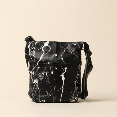 <Estine> Supra series leather shoulder bag, black